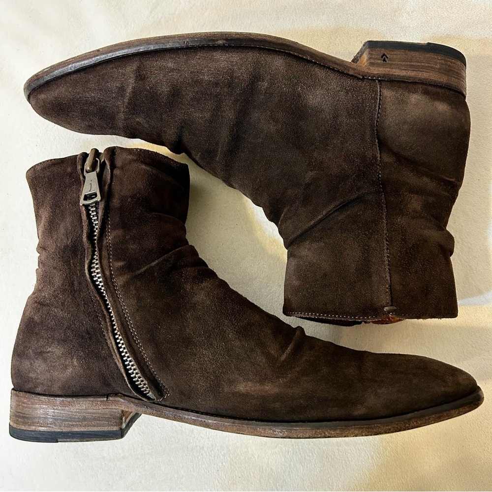 John Varvatos Men’s Morrison Sharpei Dark Brown Lamb Leather Boots Size 9.5 - Picture 8 of 16